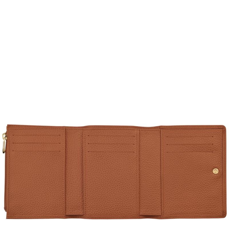 Caramel Brown Women's Longchamp Le Foulonné Wallets | RIJEM-1468