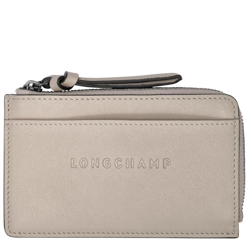 Clay Grey Women\'s Longchamp 3D Cardholders | GNZDY-3792