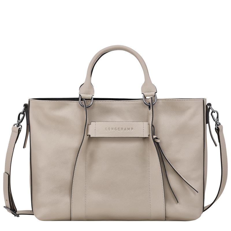 Clay Grey Women\'s Longchamp 3D L Handbags | DAEIM-2379