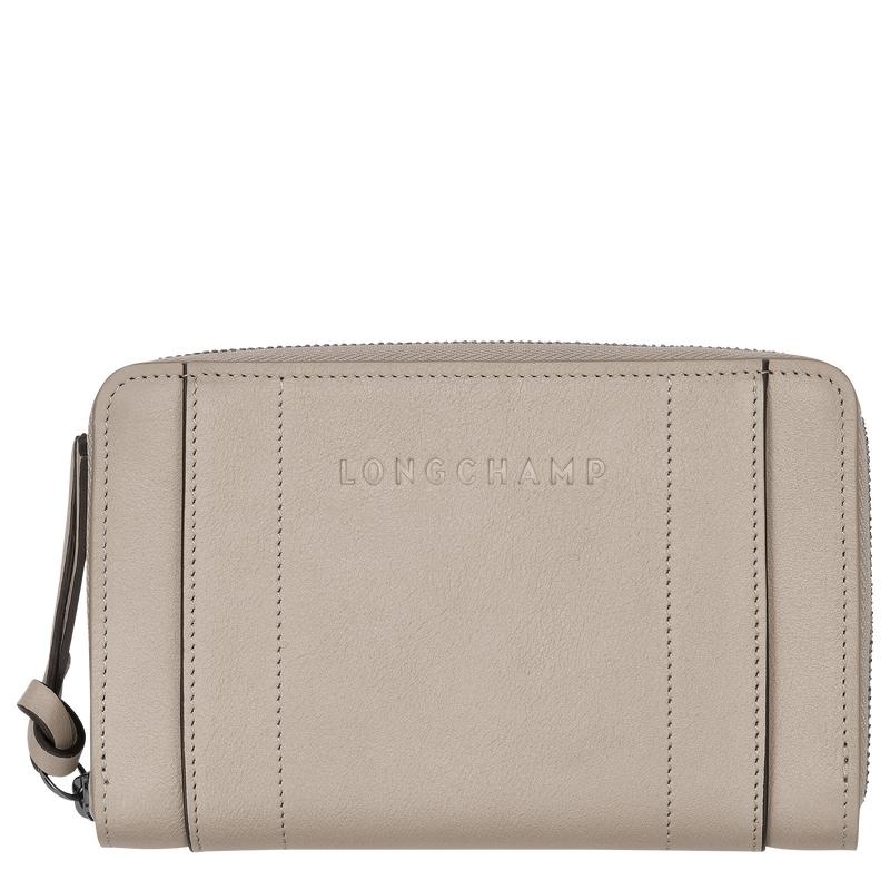 Clay Grey Women\'s Longchamp 3D Wallets | YHRKL-3826