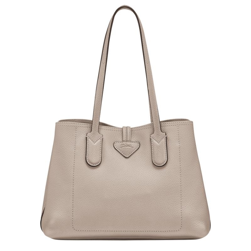 Clay Grey Women's Longchamp Roseau Essential M Tote Bag | LUHMY-2405