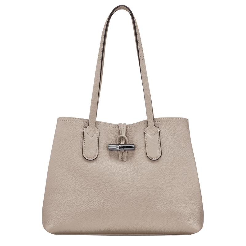 Clay Grey Women\'s Longchamp Roseau Essential M Tote Bag | LUHMY-2405