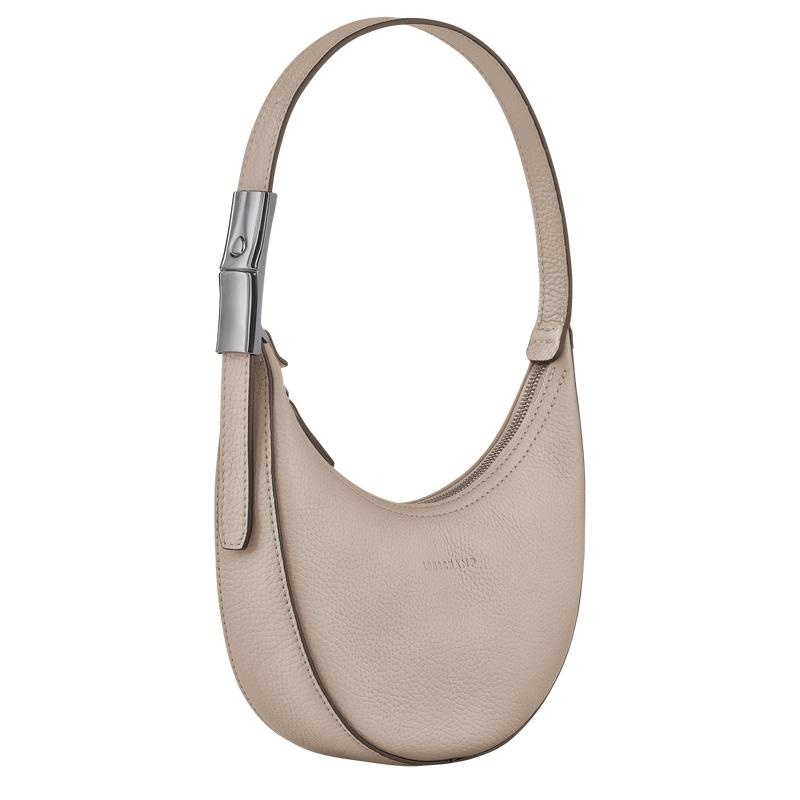 Clay Grey Women's Longchamp Roseau Essential S Hobo Bags | VNTGX-9247