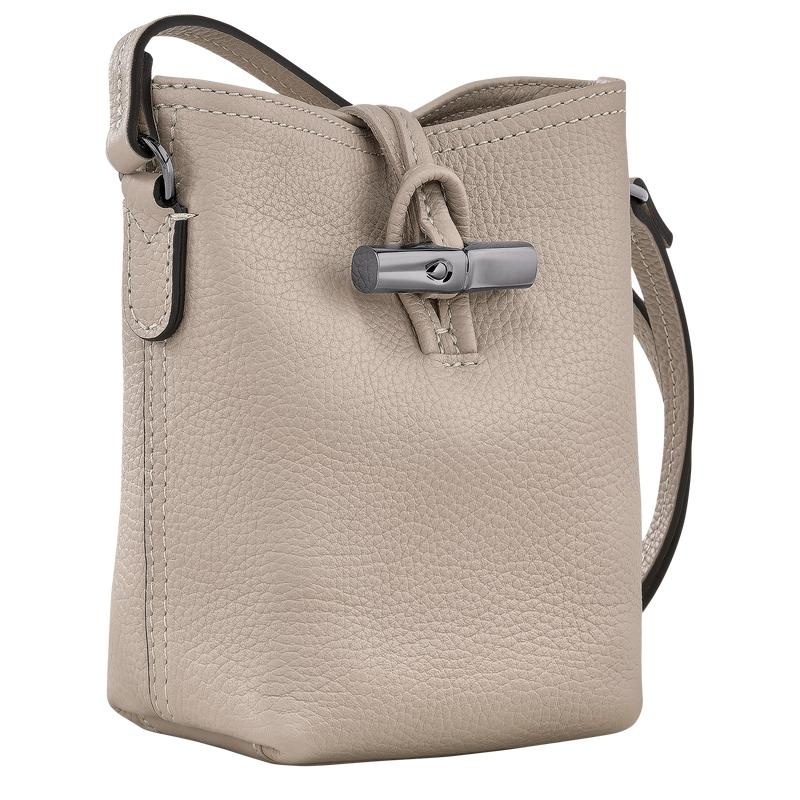 Clay Grey Women's Longchamp Roseau Essential XS Crossbody Bags | CVLFJ-5234