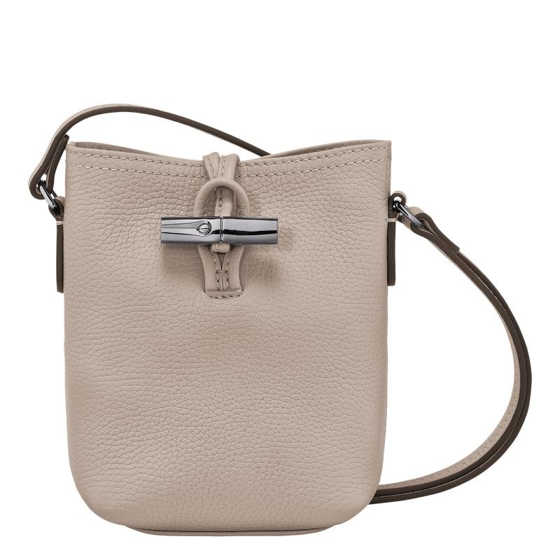 Clay Grey Women\'s Longchamp Roseau Essential XS Crossbody Bags | CVLFJ-5234