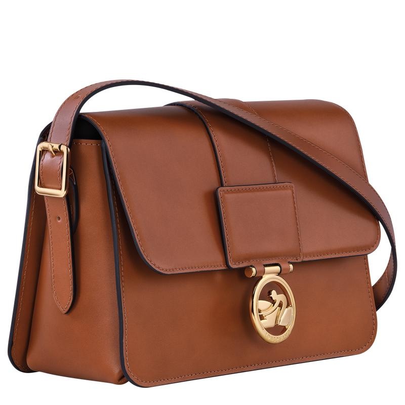 Cognac Brown Women's Longchamp Box-Trot M Crossbody Bags | UABMW-3806