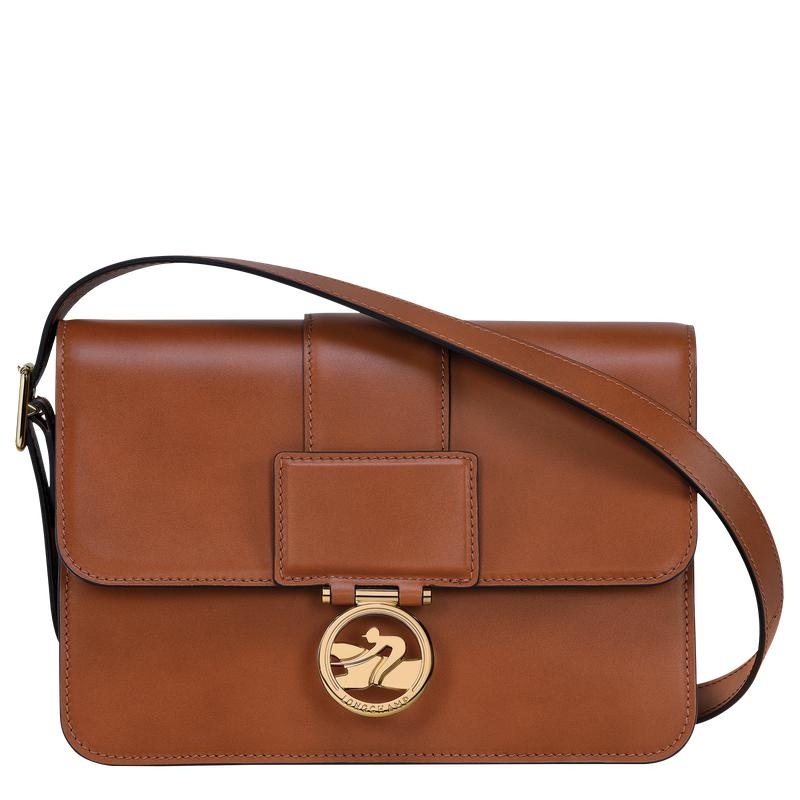 Cognac Brown Women\'s Longchamp Box-Trot M Crossbody Bags | UABMW-3806