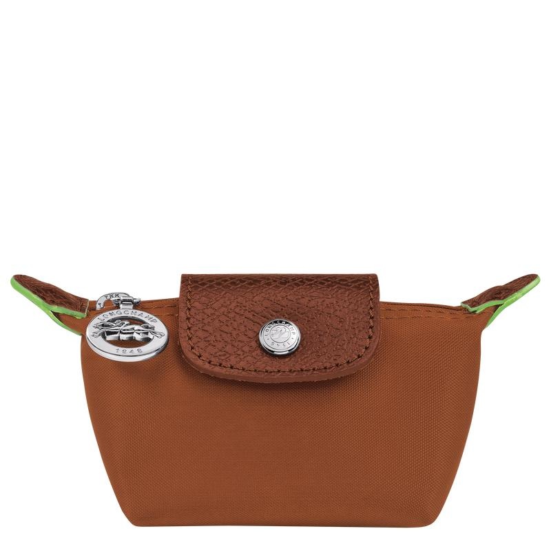 Cognac Brown Women\'s Longchamp Le Pliage Green Coin Purses | XREUT-7609