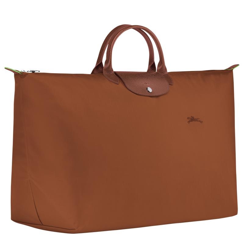 Cognac Brown Women's Longchamp Le Pliage Green M Travel Bags | KRNDH-5378