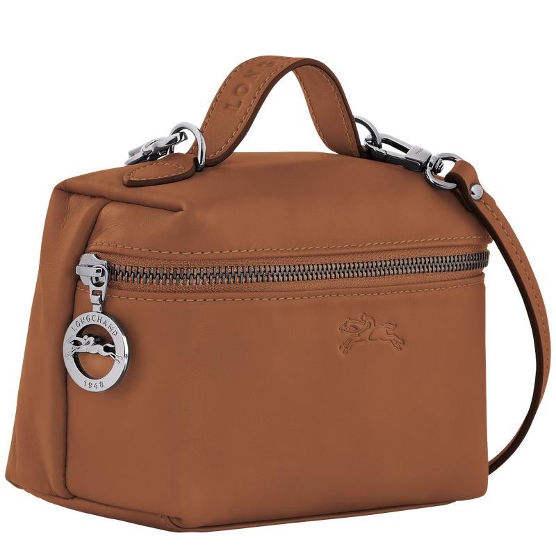 Cognac Brown Women's Longchamp Le Pliage Xtra XS Vanity Crossbody Bags | FQXEK-1278