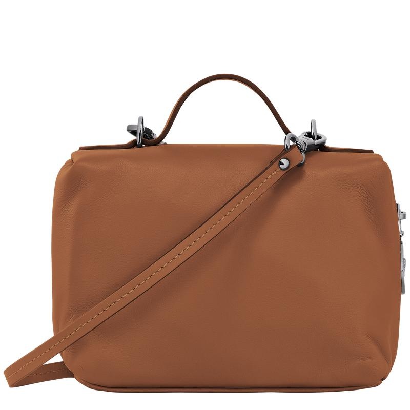 Cognac Brown Women's Longchamp Le Pliage Xtra XS Vanity Crossbody Bags | FQXEK-1278