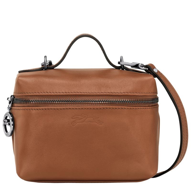 Cognac Brown Women\'s Longchamp Le Pliage Xtra XS Vanity Crossbody Bags | FQXEK-1278