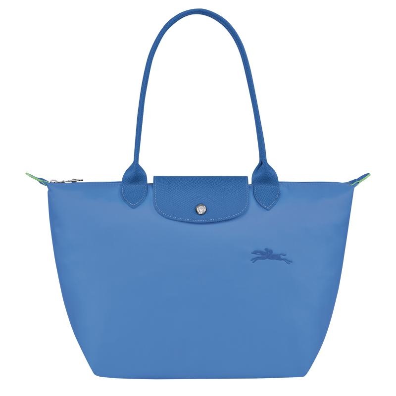 Cornflower Blue Women\'s Longchamp Le Pliage Green M Tote Bag | XWOTG-5987