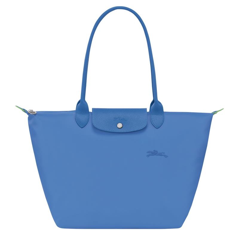 Cornflower Blue Women\'s Longchamp Le Pliage Green L Tote Bag | SCNJU-7923