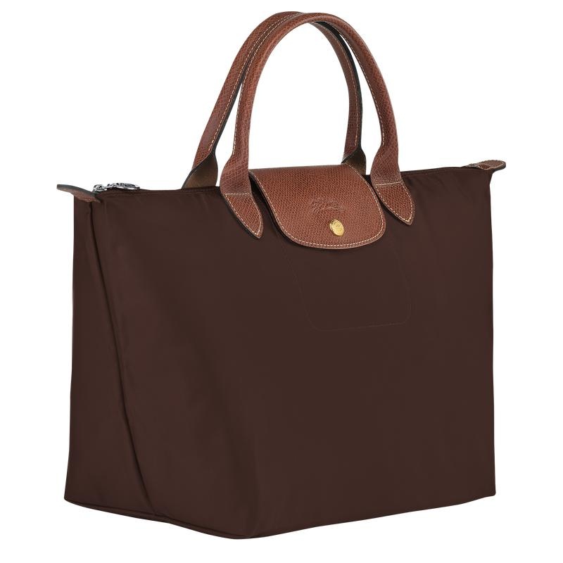 Ebony Brown Women's Longchamp Le Pliage Original M Handbags | YKLCN-0872