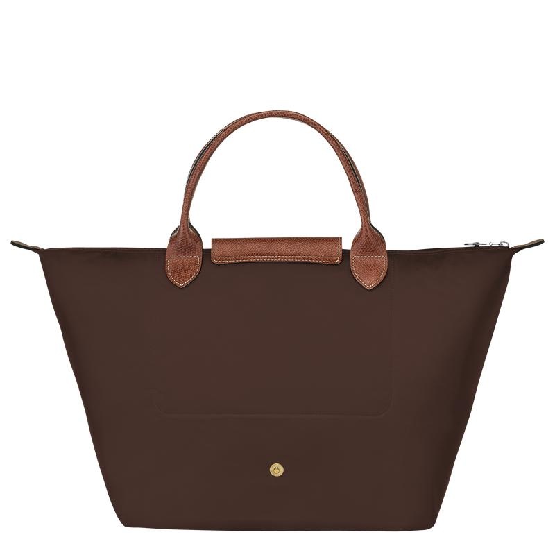 Ebony Brown Women's Longchamp Le Pliage Original M Handbags | YKLCN-0872