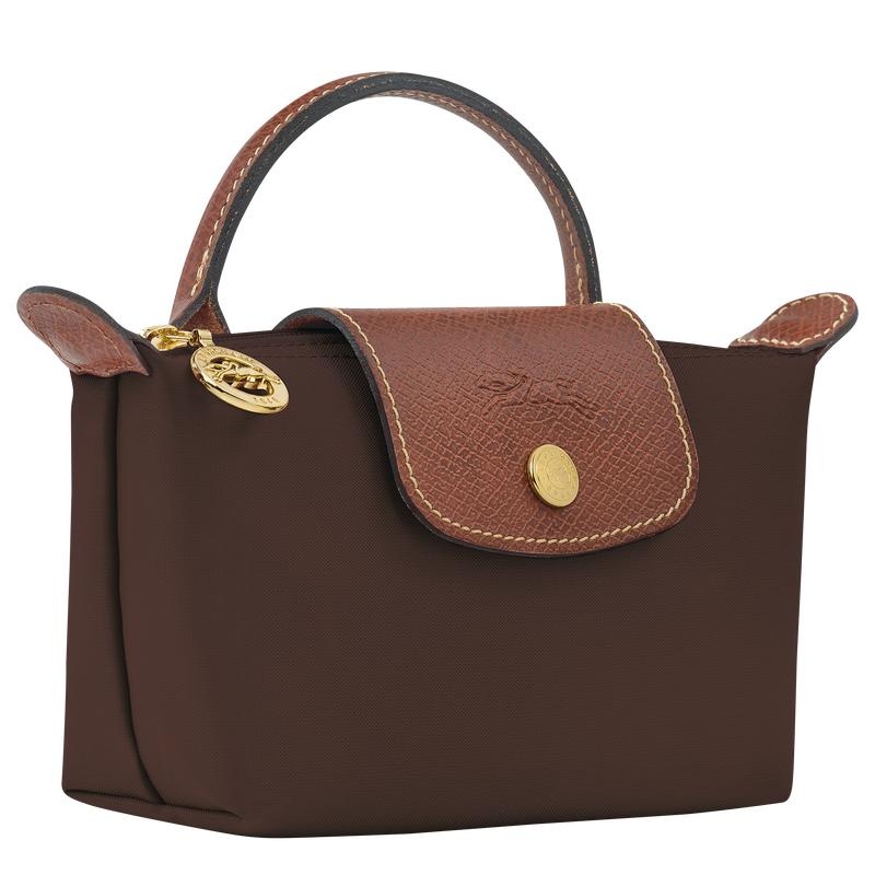 Ebony Brown Women's Longchamp Le Pliage Original with handle Pouches | SDNIQ-9423