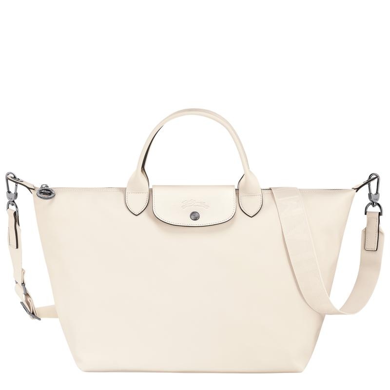 Ecru White Men\'s Longchamp Le Pliage Xtra L Handbags | KZJPC-2594