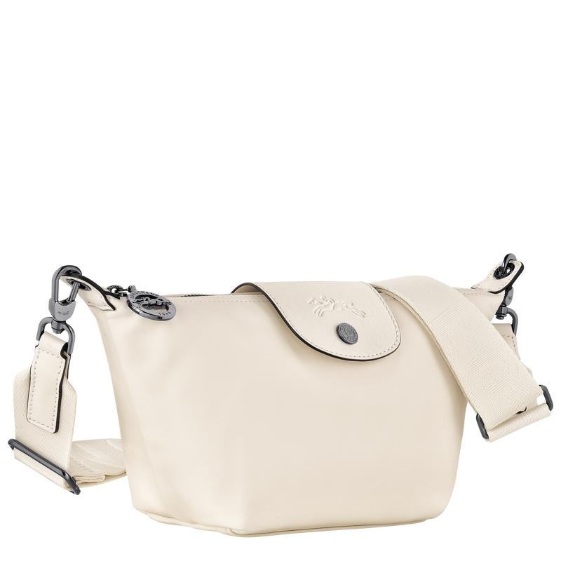 Ecru White Men's Longchamp Le Pliage Xtra XS Crossbody Bags | MQGUJ-4790