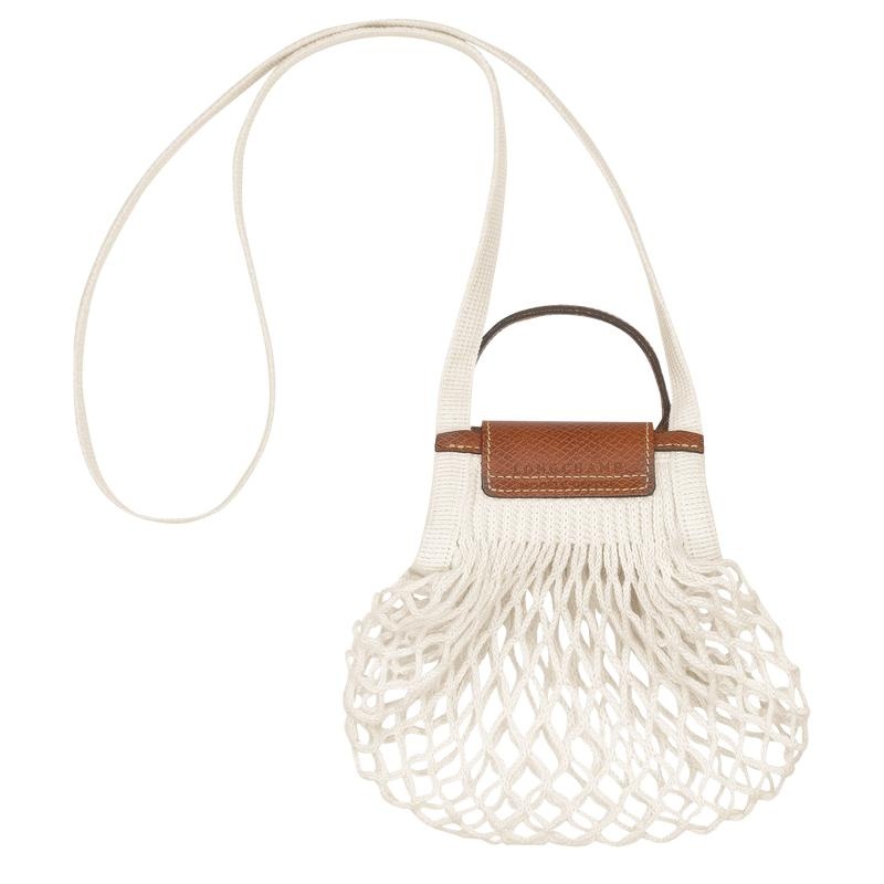 Ecru White Women's Longchamp Le Pliage Filet XS Mesh Bag | KBNIP-8715