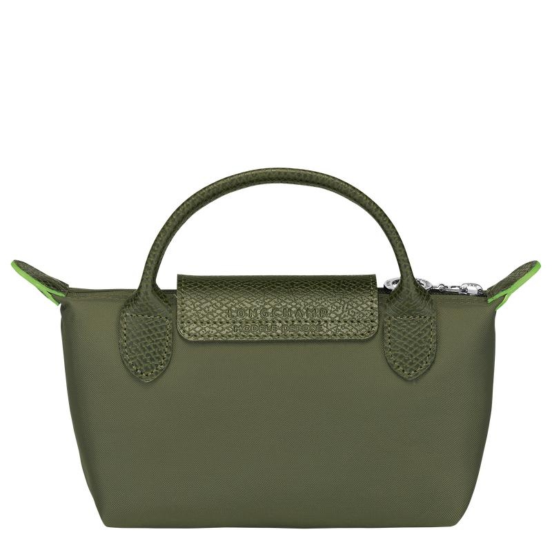 Forest Green Men's Longchamp Le Pliage Green with handle Pouches | NOMHI-4801