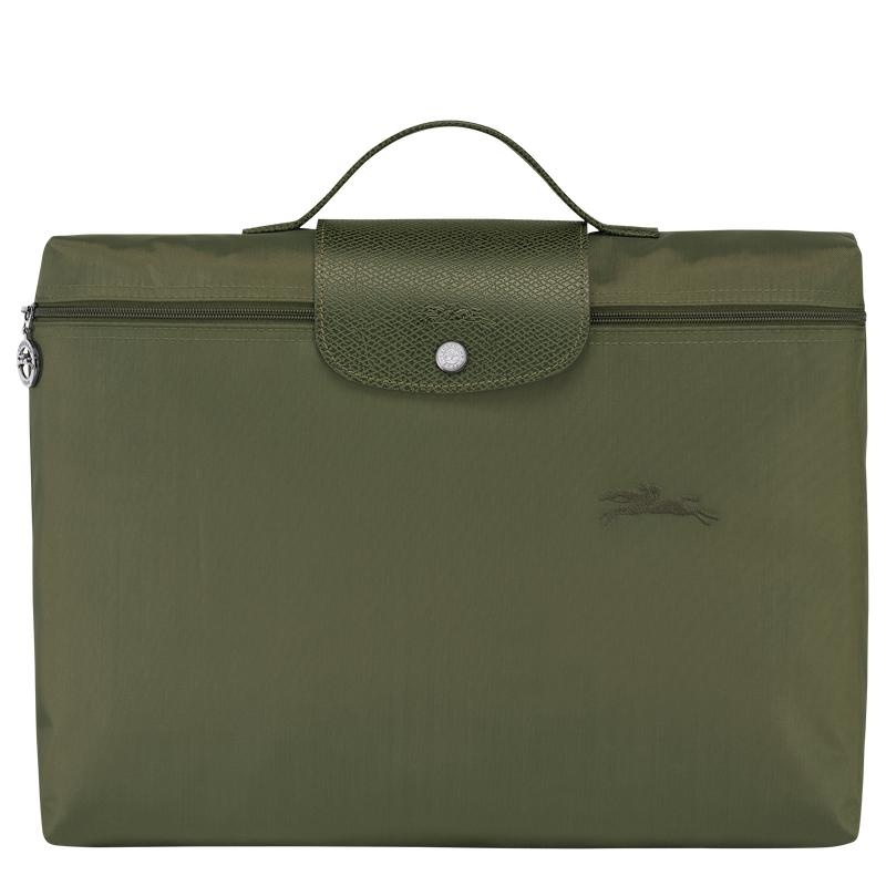 Forest Green Men\'s Longchamp Le Pliage Green S Briefcase | KDYRZ-9017