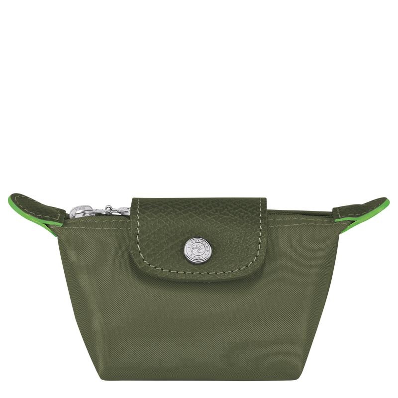 Forest Green Women\'s Longchamp Le Pliage Green Coin Purses | ENPWM-4397