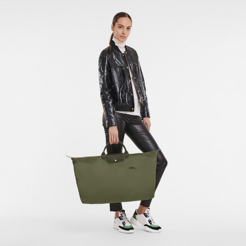 Forest Green Women's Longchamp Le Pliage Green M Travel Bags | FATDS-9216