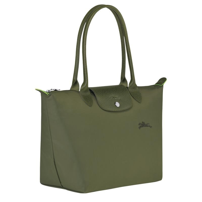 Forest Green Women's Longchamp Le Pliage Green M Tote Bag | VFYQN-7594