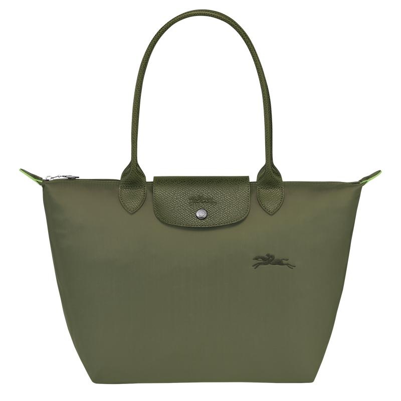 Forest Green Women\'s Longchamp Le Pliage Green M Tote Bag | VFYQN-7594