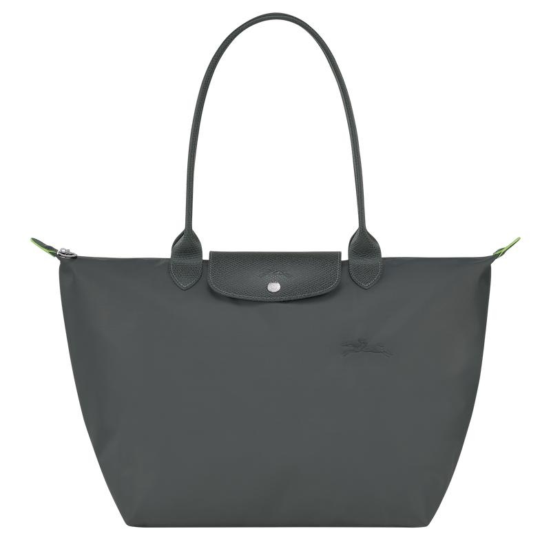 Graphite Grey Women\'s Longchamp Le Pliage Green L Tote Bag | OHBLS-3048