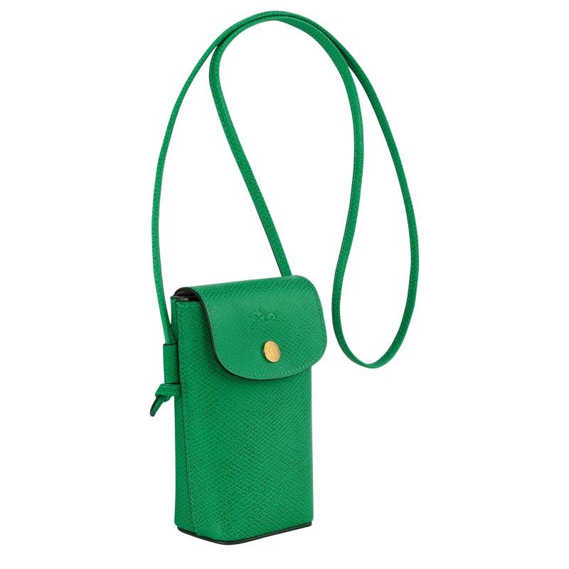 Green Men's Longchamp Épure with leather lace Phone Case | ITBSQ-6104