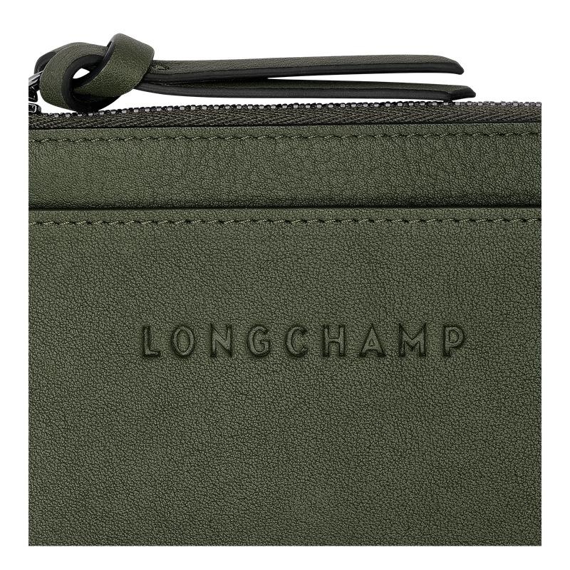 Khaki Men's Longchamp 3D Cardholders | PWHAG-4620