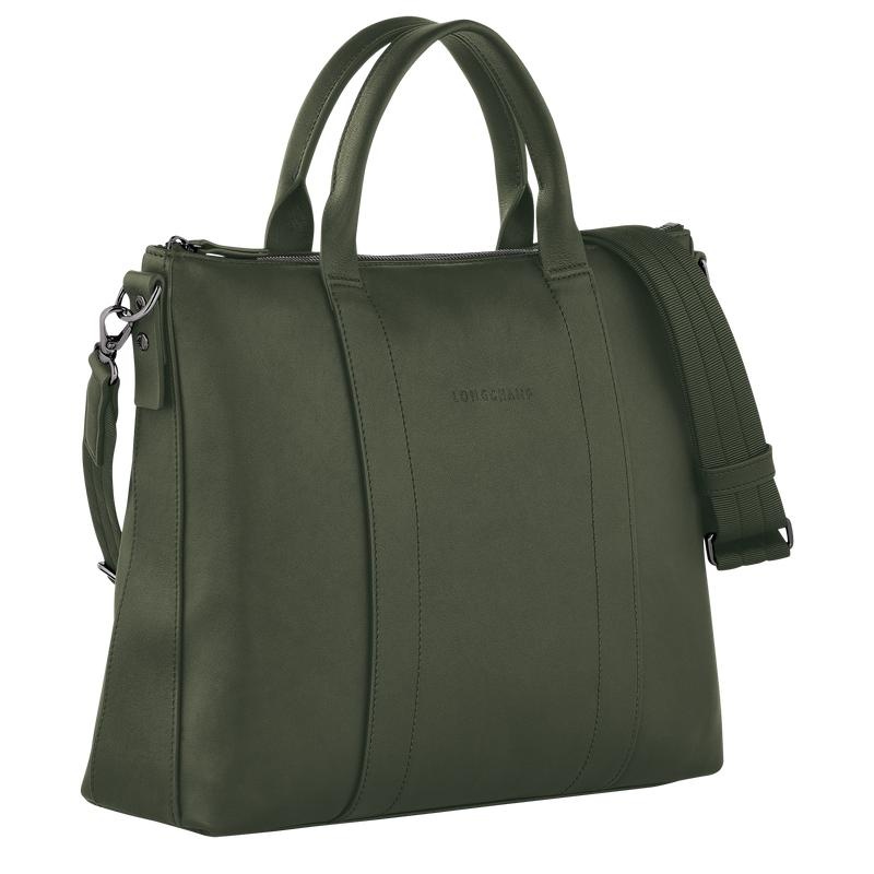 Khaki Women's Longchamp 3D Briefcase | OXGPH-0163