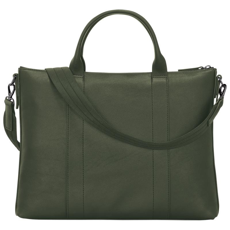 Khaki Women's Longchamp 3D Briefcase | OXGPH-0163