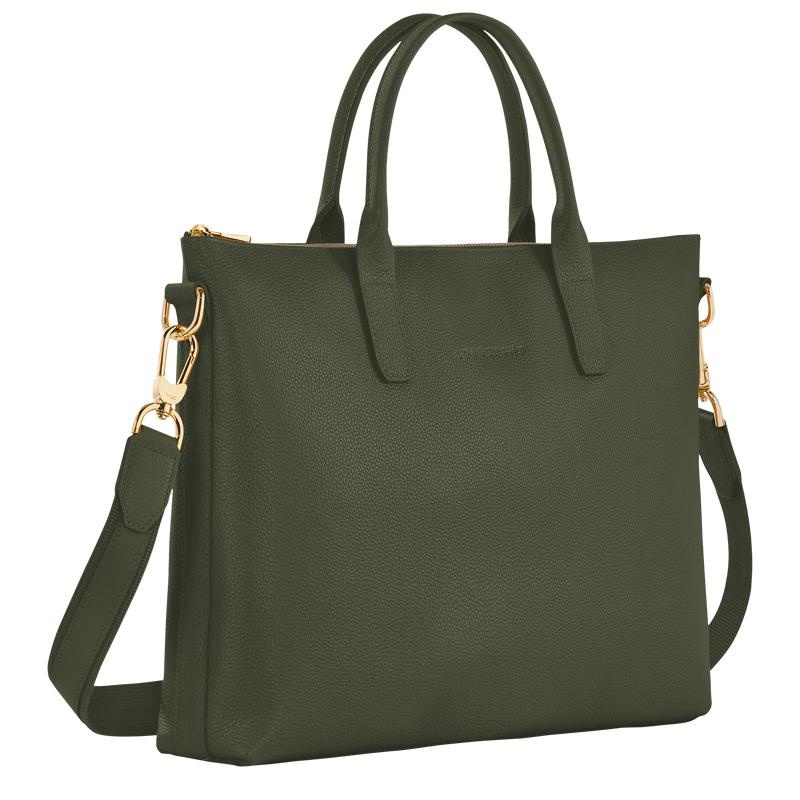 Khaki Women's Longchamp Le Foulonné S Briefcase | JLACQ-3071