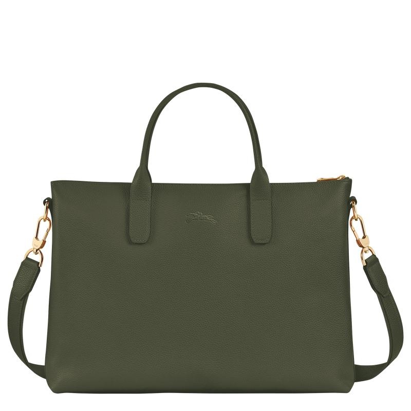 Khaki Women's Longchamp Le Foulonné S Briefcase | JLACQ-3071