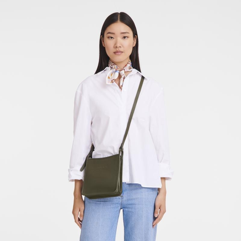 Khaki Women's Longchamp Le Foulonné S Crossbody Bags | MOBWI-4652