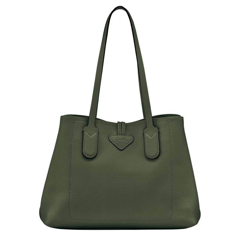 Khaki Women's Longchamp Roseau Essential M Tote Bag | WPYQK-1524