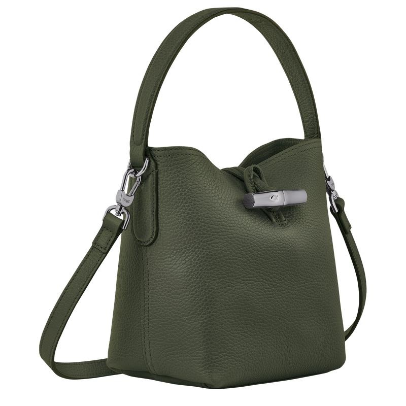 Khaki Women's Longchamp Roseau Essential XS Bucket Bag | YNVEB-0426