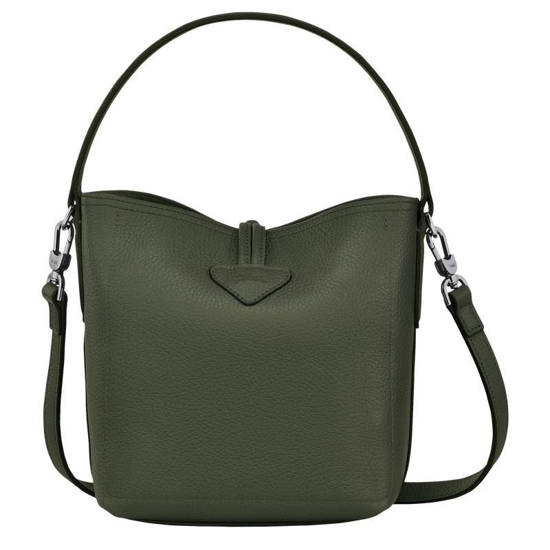 Khaki Women's Longchamp Roseau Essential XS Bucket Bag | YNVEB-0426