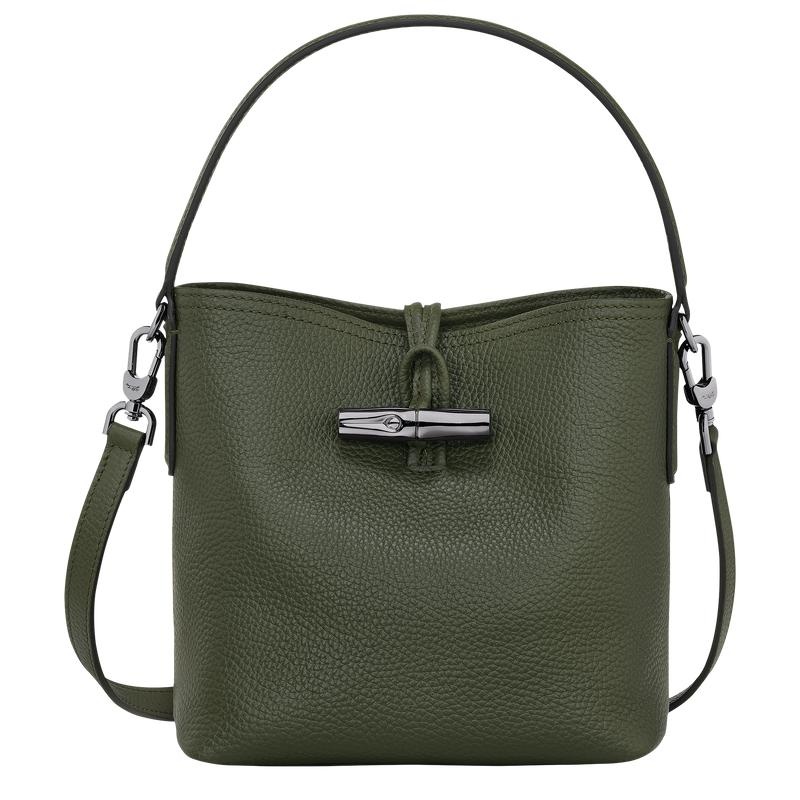 Khaki Women\'s Longchamp Roseau Essential XS Bucket Bag | YNVEB-0426