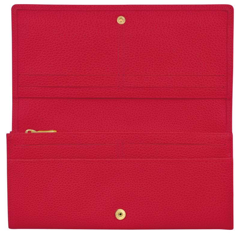 Love Red Women's Longchamp Le Foulonné Continental Wallets | IAZOV-6084