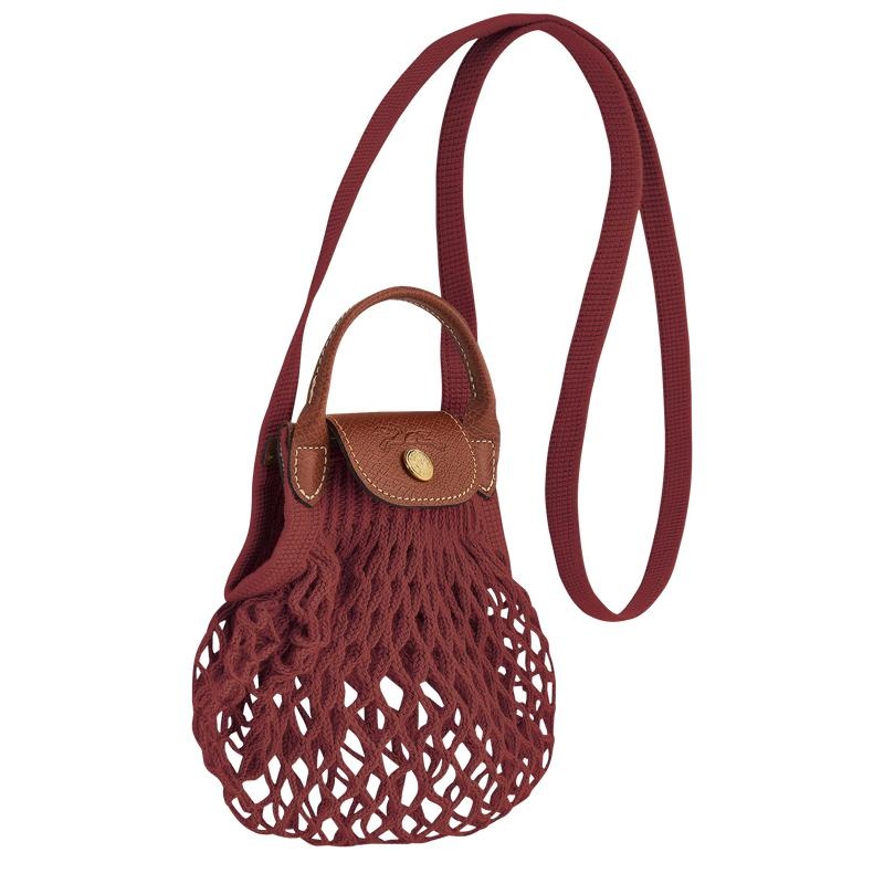 Mahogany Brown Women's Longchamp Le Pliage Filet XS Mesh Bag | UNHQV-8496