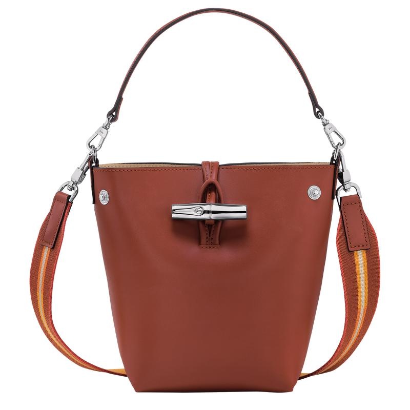 Mahogany Brown Women\'s Longchamp Roseau XS Bucket Bag | LRAQJ-5683