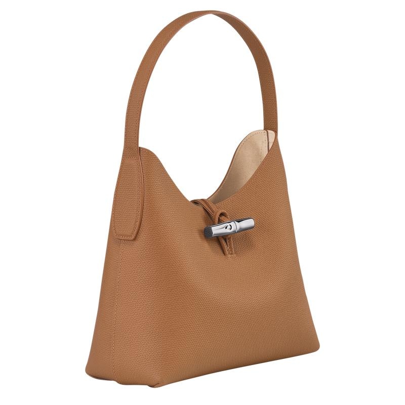 Natural Brown Women's Longchamp Roseau M Hobo Bags | LEVWI-0593