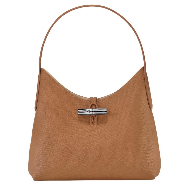 Natural Brown Women\'s Longchamp Roseau M Hobo Bags | LEVWI-0593