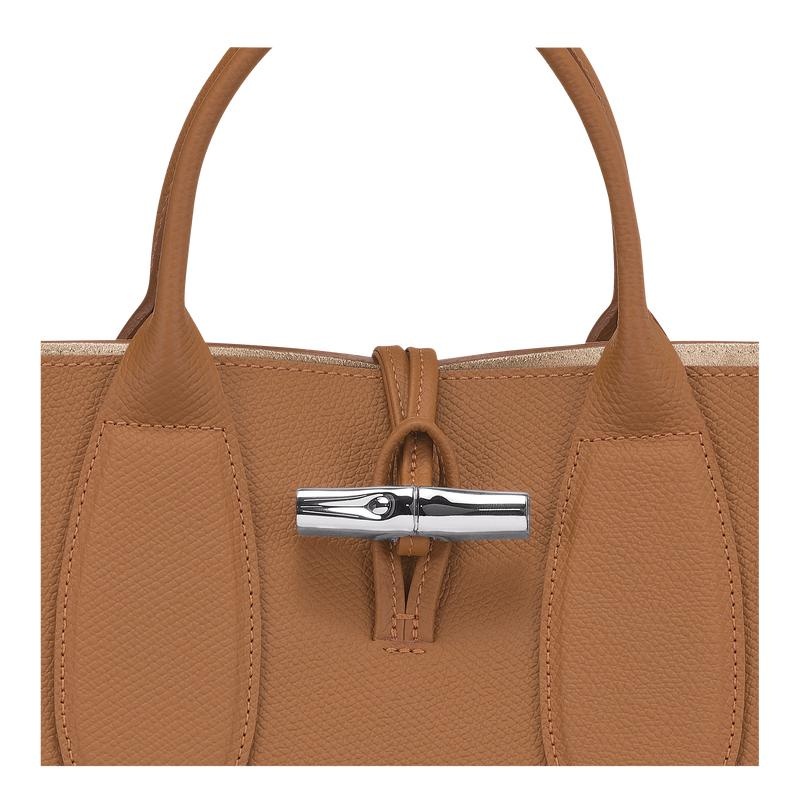 Natural Brown Women's Longchamp Roseau M Handbags | NTZCB-4180