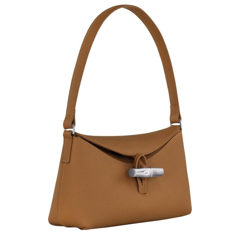 Natural Brown Women's Longchamp Roseau S Hobo Bags | ROJWE-2503