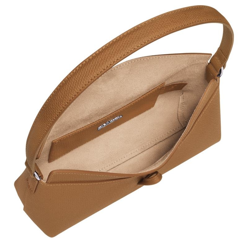 Natural Brown Women's Longchamp Roseau S Hobo Bags | ROJWE-2503